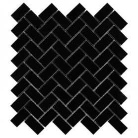 Dunin Pure Black herringbone 48 márvány mozaik kép