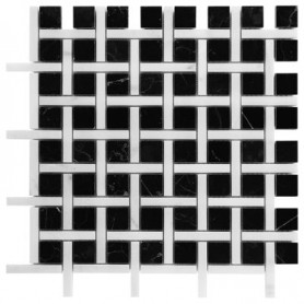 Dunin Pure Black BW02 márvány mozaik kép
