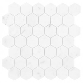 Dunin Black&White CARRARA white hexagon 48 márvány mozaik kép