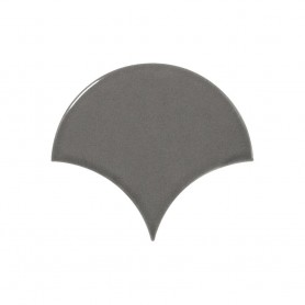 FAN Dark Grey 10,6x12 cm fényes halpikkely csempe