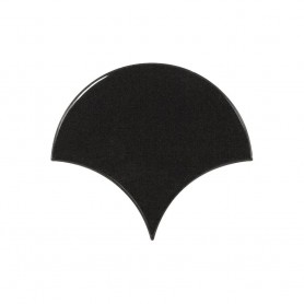 FAN Black 10,6x12 cm fényes halpikkely csempe