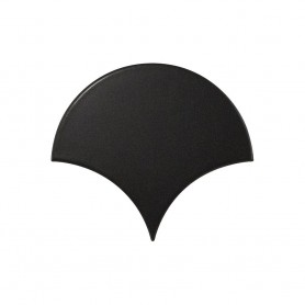 FAN Black Matt 10,6x12 cm matt halpikkely csempe kép
