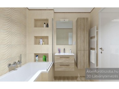 Modern fürdőszoba zuhanyzós káddal - Ági fürdőszobája